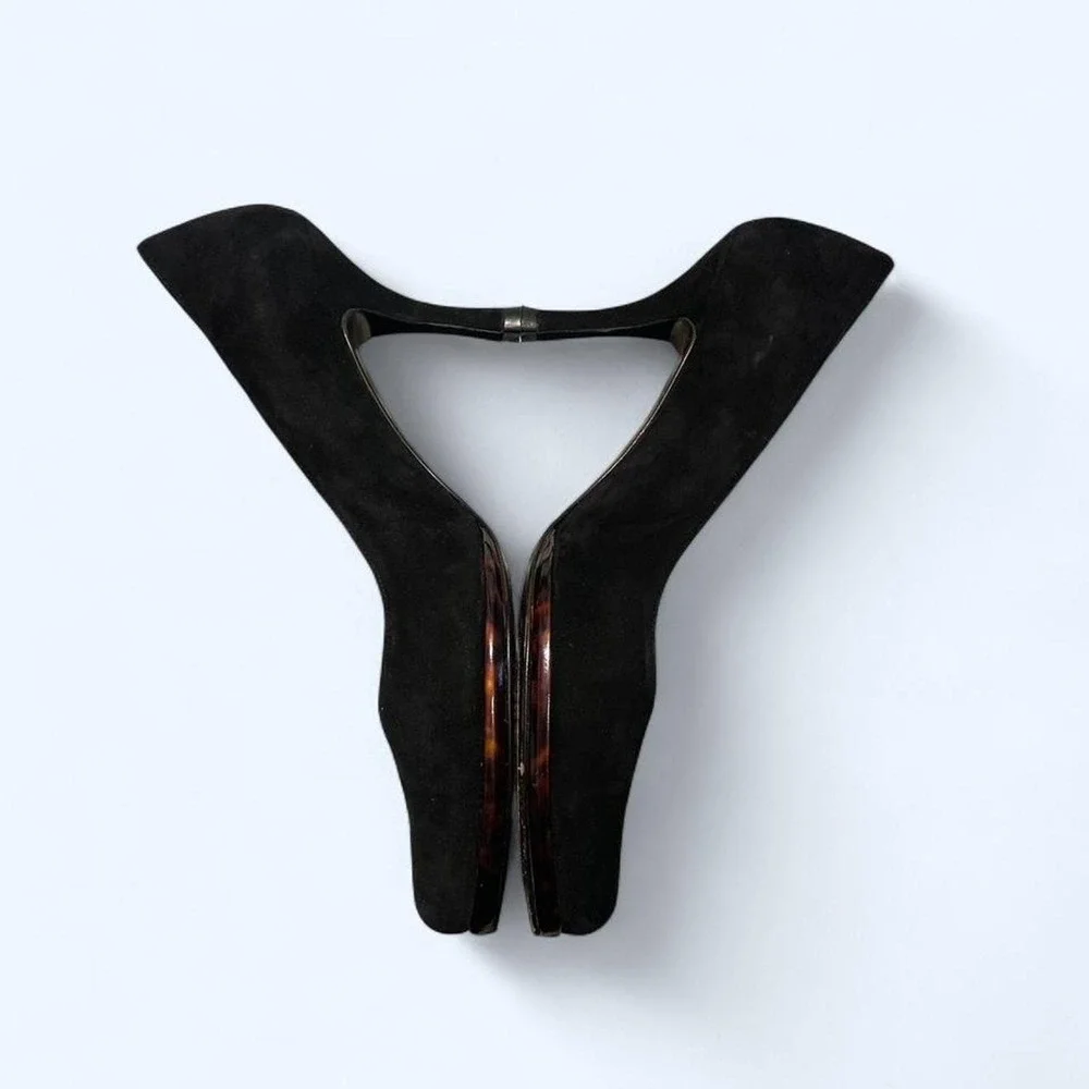 Black Suede Tortoise Shell Pumps size‎ 9 by Stuart Weitzman